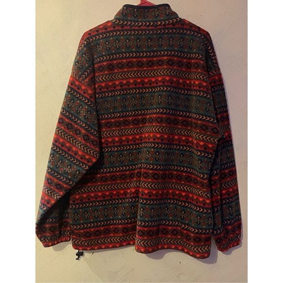 Vtg Players by Van Heusen Fleece Pullover Sweater Outerwear Quarter Zip L Red & - Picture 7 of 7